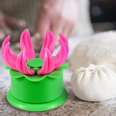 Picture of Momos Maker Mould Shapes Plastic Dumpling Maker Dough Press Steamed Stuffed Bun Making Mold Cooking Tool - Multicolor
