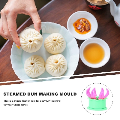 Picture of Momos Maker Mould Shapes Plastic Dumpling Maker Dough Press Steamed Stuffed Bun Making Mold Cooking Tool - Multicolor