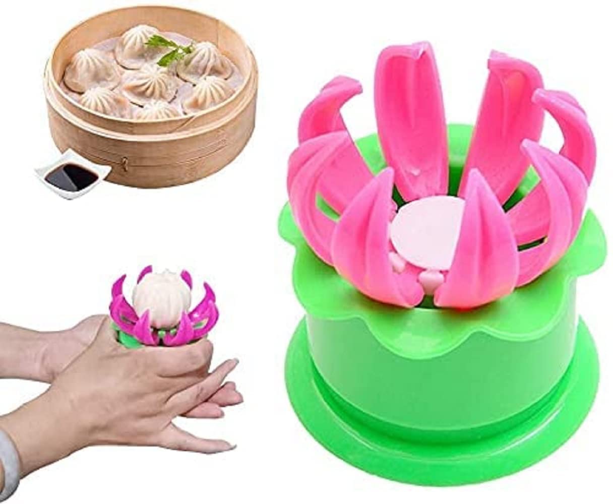 Picture of Momos Maker Mould Shapes Plastic Dumpling Maker Dough Press Steamed Stuffed Bun Making Mold Cooking Tool - Multicolor