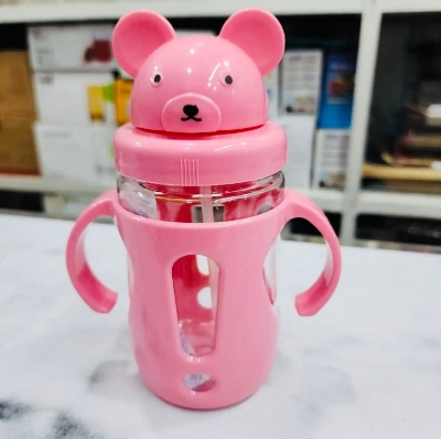 Picture of Mickey Trans & Light Pink Plastic Mum Pot or Water Bottle - 400 ML - Multicolor