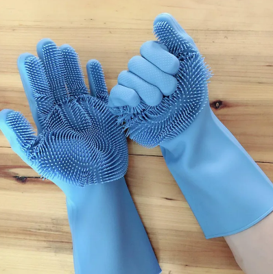 Picture of Best Quality Silicone Dish Washing Kitchen Hand Gloves - Multicolor - Multicolor