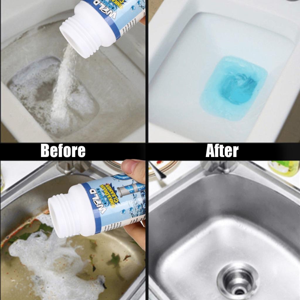 Picture of Pipe Drain Cleaner Kitchen Sink Toilet Drain Cleaner Block Unblock Powder Pipeline Clean Unblocker