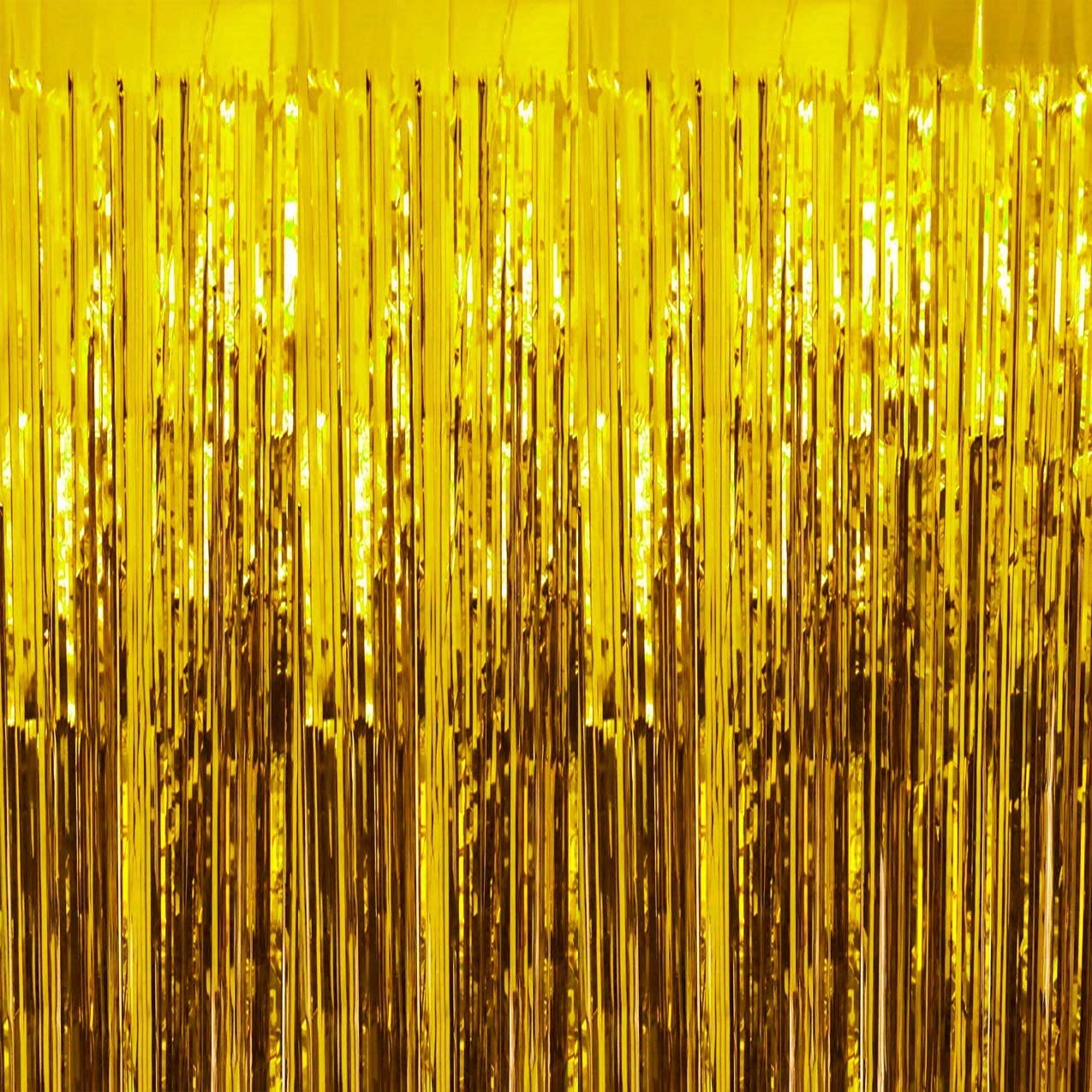 Picture of Golden Foil Metallic Curtain Backdrop For Happy Birthday Party Decoration - Multicolor