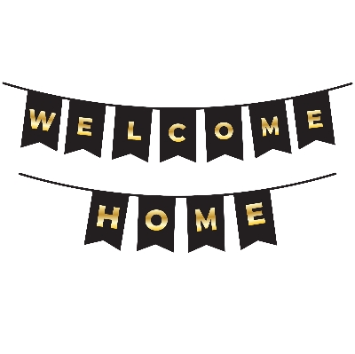Picture of Black and Golden Welcome Home Card Banner For Housewarming Party - Multicolor