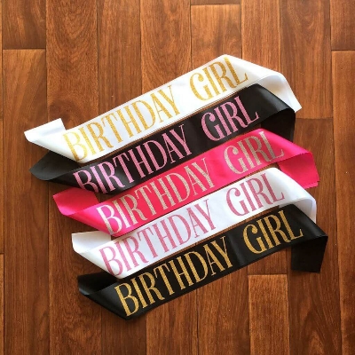 Picture of Birthday Girl Sash - Birthday Sash Birthday Party Favors, Supplies and Decorations - 1pcs - Multicolor