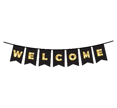 Picture of Black and Golden Welcome Card Banner For Housewarming Party - Multicolor