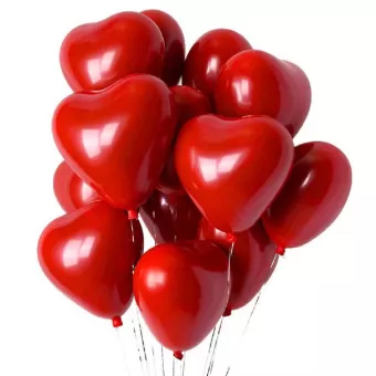 Picture of 20 Pieces Heart Shaped Love Balloon For Party - Multicolor
