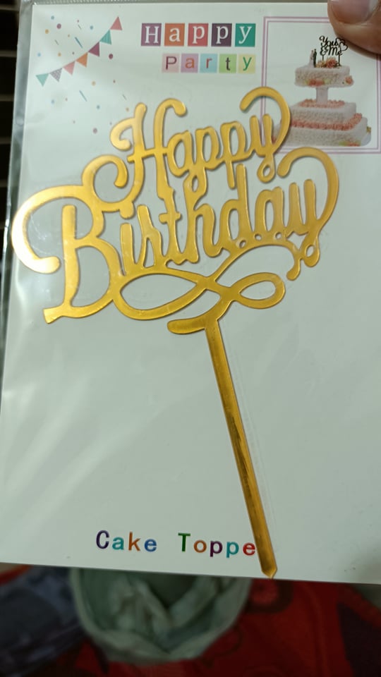 Picture of 1pcs Happy Birthday Cake Topper for Cake Decoration - Random Design - Multicolor
