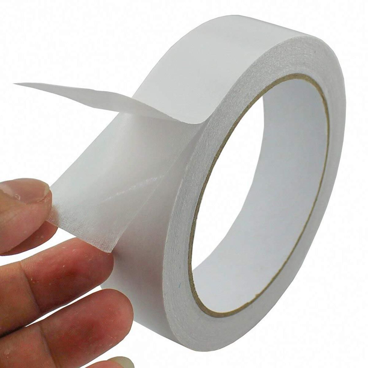 Picture of 1 inch Both Sided Adhesive Gum Tape - 20 Yards - White