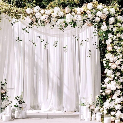 Picture of White Tissue Fabrics For Birthday, Wedding and Party Decoration - 5 Feet - White