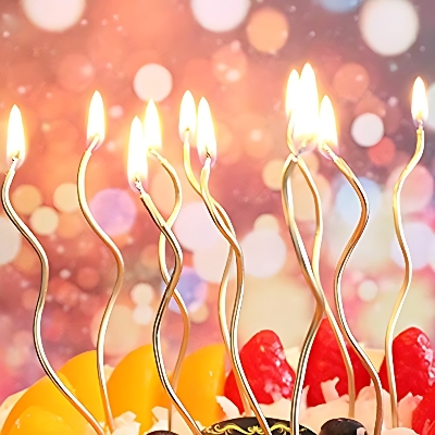 Picture of Spiral Long Stick Metallic Candle for Birthday, Wedding Party and Cake Decoration- 6 Pcs Set - Multicolor
