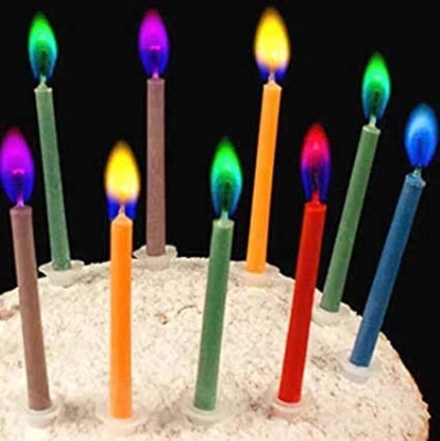 Picture of 5pcs Colorful Flame Birthday Candle For Home Wedding Birthday - Multicolor
