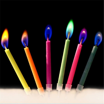 Picture of 5pcs Colorful Flame Birthday Candle For Home Wedding Birthday - Multicolor