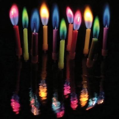 Picture of 5pcs Colorful Flame Birthday Candle For Home Wedding Birthday - Multicolor