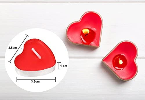 Picture of 8pcs Heart Shaped Smokeless Tea Light Candles for Birthday Party - Multicolor