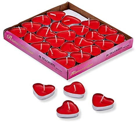 Picture of 8pcs Heart Shaped Smokeless Tea Light Candles for Birthday Party - Multicolor