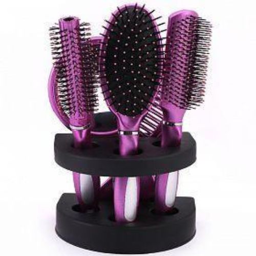 Picture of Professional Salon Quality Hair Care Brush With Mirror - 5pcs Set - Multicolor