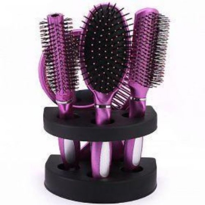 Picture of Professional Salon Quality Hair Care Brush With Mirror - 5pcs Set - Multicolor