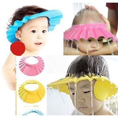 Picture of 1pcs Adjustable Soft Baby Shower Bath Hat Cap for Kids - Multi-color - Multicolor
