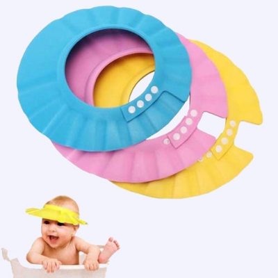 Picture of 1pcs Adjustable Soft Baby Shower Bath Hat Cap for Kids - Multi-color - Multicolor