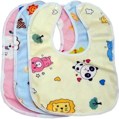 Picture of 2pcs Baby Cotton Bibs High Quality Double Layers Waterproof - Multi-color - Multicolor
