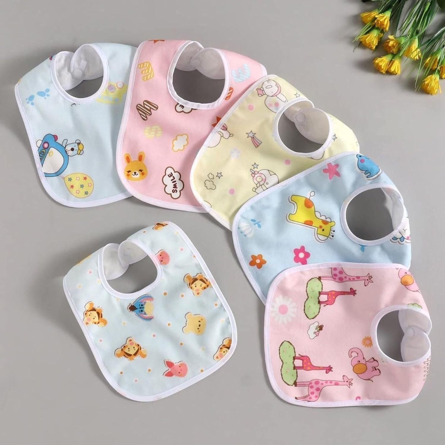 Picture of 2pcs Baby Cotton Bibs High Quality Double Layers Waterproof - Multi-color - Multicolor