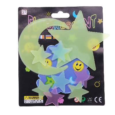 Picture of Wall Decoration Radium Sticker Big Sun Moon and Star - Multicolor