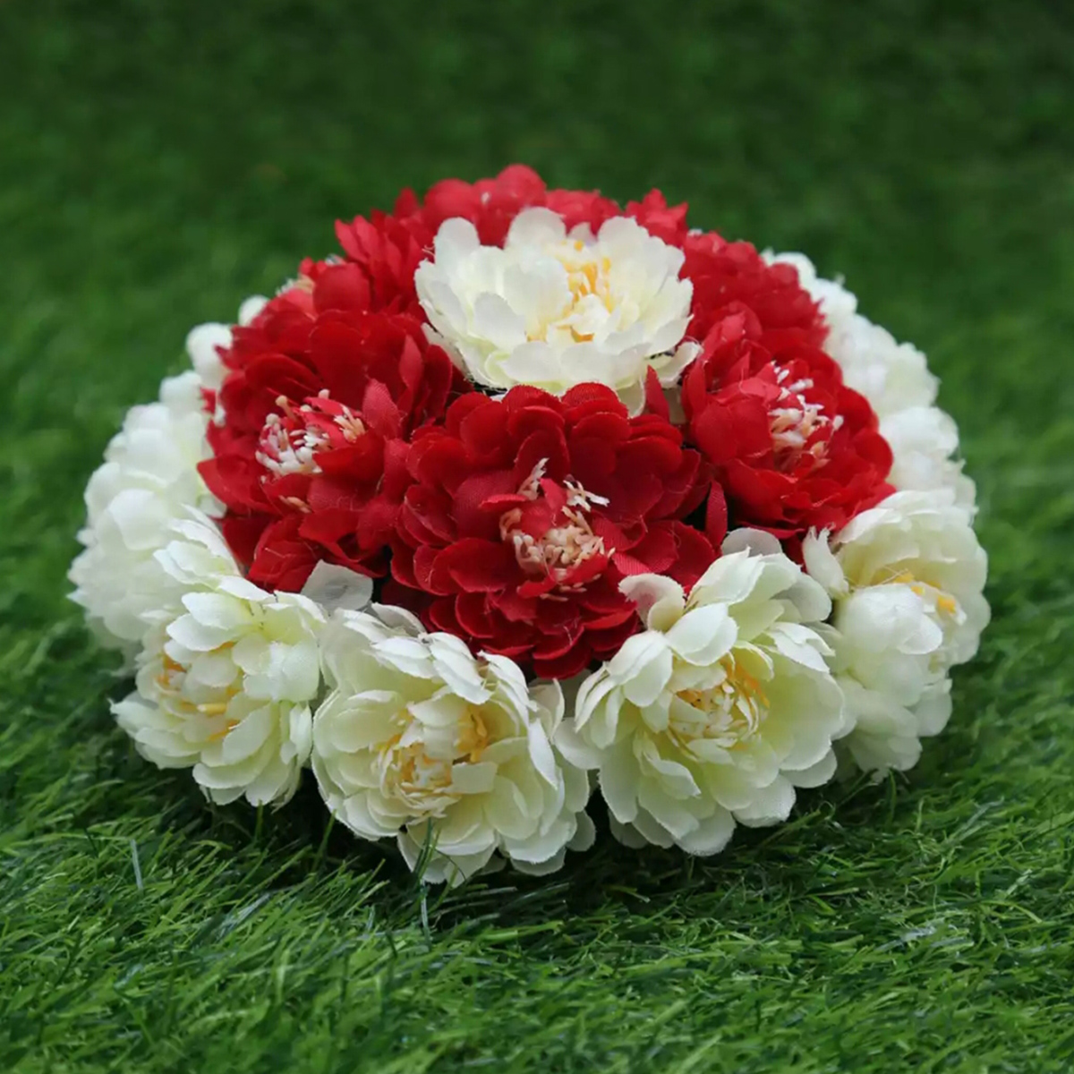 Picture of White flower khopa/Artificial flower khopa/white bridal flower khopa - Multicolor
