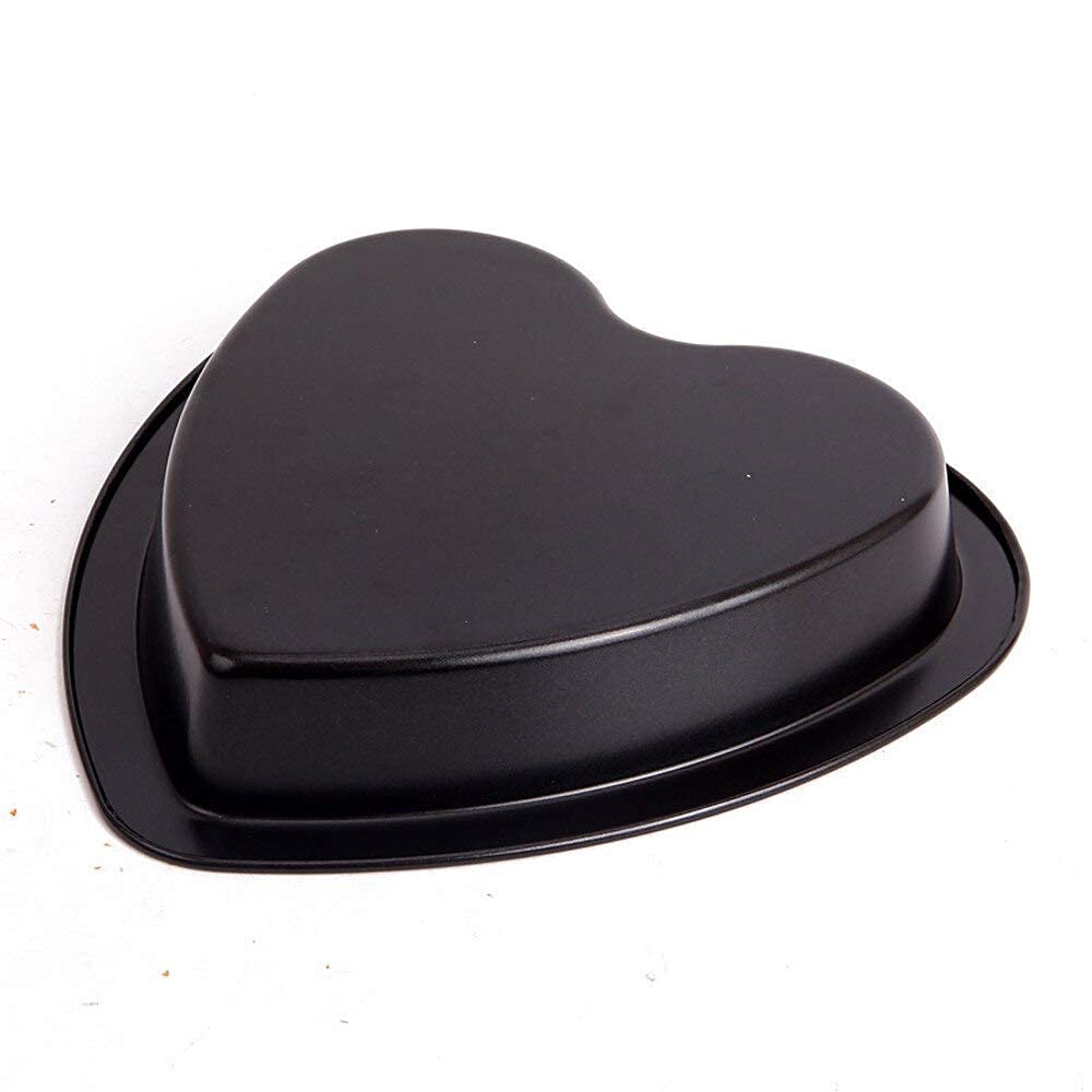 Picture of Carbon Steel Loaf Tray Non-Stick Tin Teflon Coating Heart Shape Cake Mould Baking Pan I Can be Used Microwave Oven, OTG - 8 inch - Multicolor