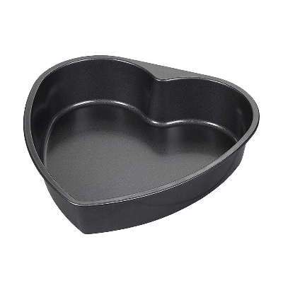 Picture of Carbon Steel Loaf Tray Non-Stick Tin Teflon Coating Heart Shape Cake Mould Baking Pan I Can be Used Microwave Oven, OTG - 8 inch - Multicolor
