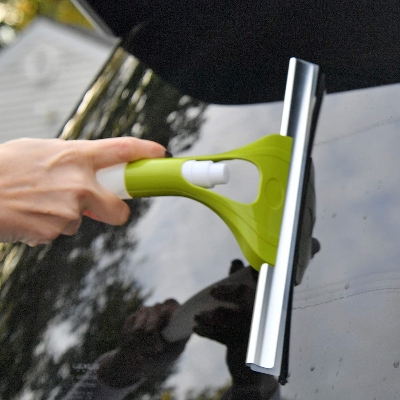 Picture of Window Cleaning Wiper with Spray Bottle, Car Windshield Cleaner Squeegee Plastic Glass Cleaner Silicone Blade Brush with Pump, Car-Cleaning Tool - Multicolor