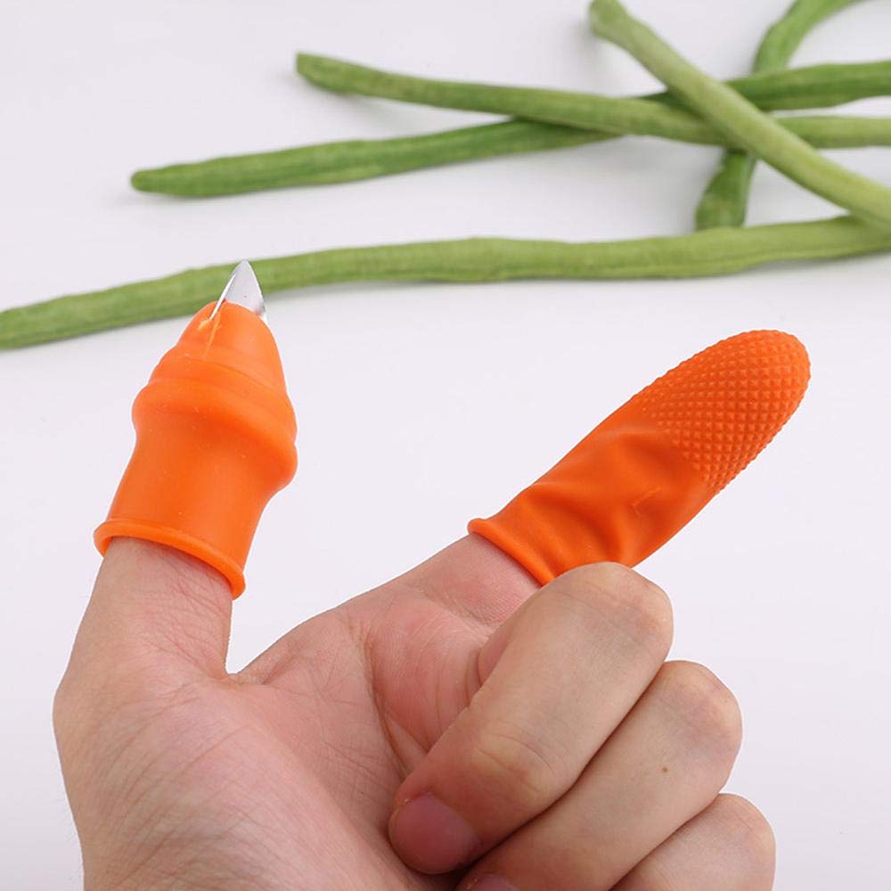 Picture of Thumb Knife Premium Silicone Thumb Cutter with Finger Protective Holder for Cutting Vegetables, Fruits & Picking Plants - Multicolor