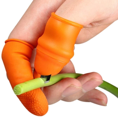 Picture of Thumb Knife Premium Silicone Thumb Cutter with Finger Protective Holder for Cutting Vegetables, Fruits & Picking Plants - Multicolor