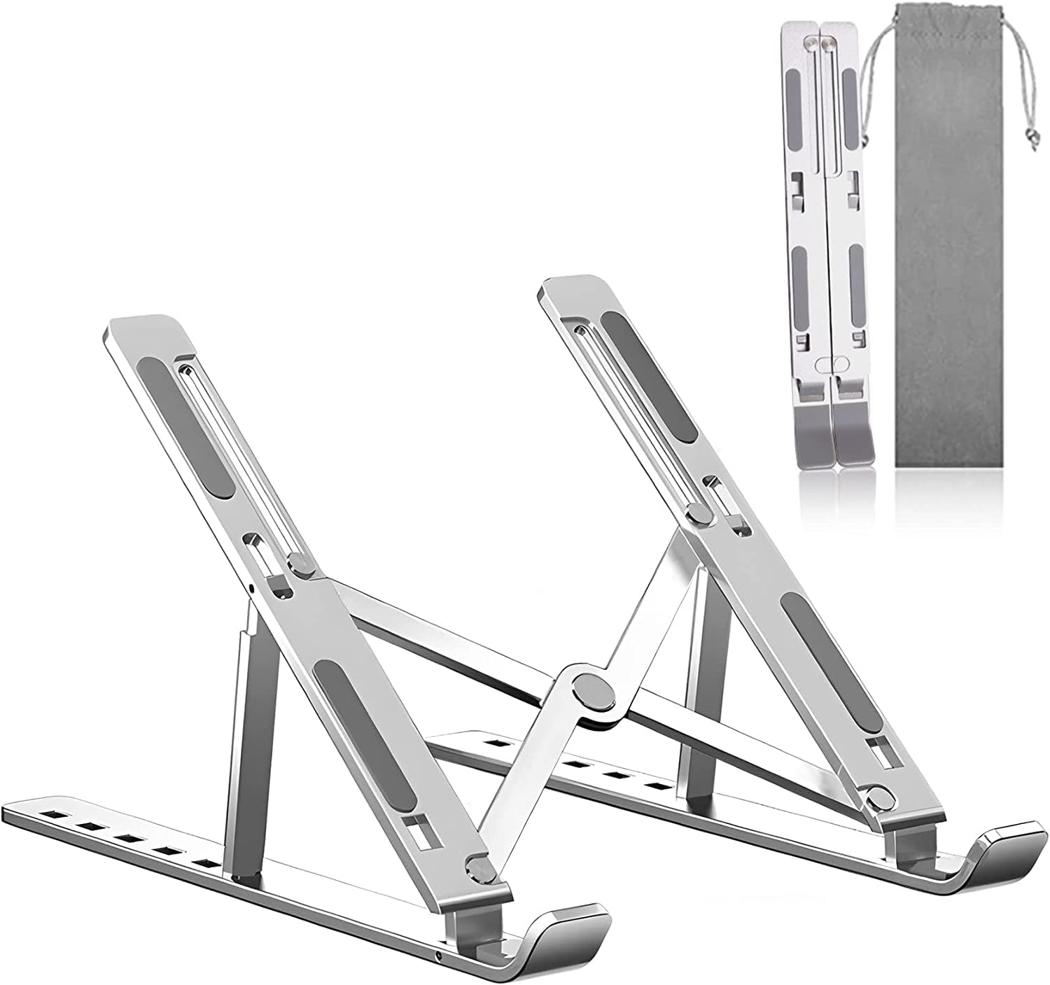 Picture of 7 Adjustable Angles Aluminum Tabletop Laptop/Desktop Riser Stand Holder - Multicolor