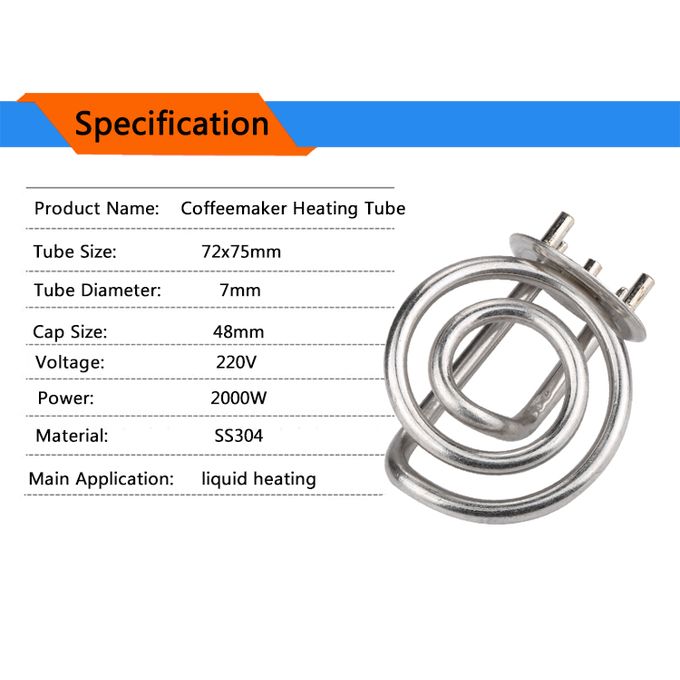 Picture of Electric Heat Tube for Coffee Machine Electric Tea Kettle Heating Element (1850-2200W)