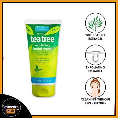 Picture of Beauty Formulas Tea Tree Exfoliating Facial Wash 150ml