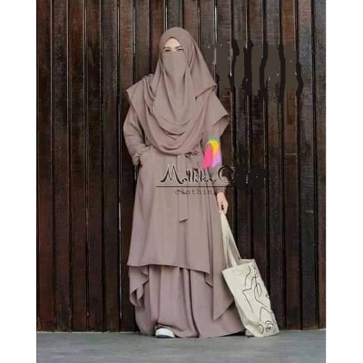 Picture of New Dubai Cherry Georgette Stylish Party Borka skart Plazo Hijab and Nikab For Women