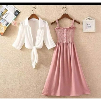 Picture of Western Dress summer fashion chiffon shirt and Skirts, women's summer dress, western style Tops and Skirts, sense of niche temperament Dress for Girls