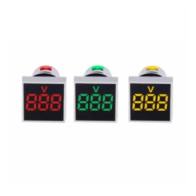 Picture of 22MM AC20-500V Voltmeter Square Panel LED Digital Voltage Meter Indicator Light AD101-22V 