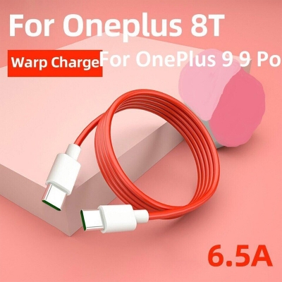 Picture of Oneplus Cable 65WAT 7T pro 7T Warp Fast Charger cable 6A Dash Quick Type-C To Type-C data cable for One plus 7Pro 7 6T 6 5T 5 - Oneplus Cable Red