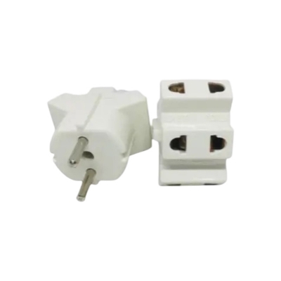 Picture of 3 Way 2 Pin Socket Adapter For Travel 2 pcs White