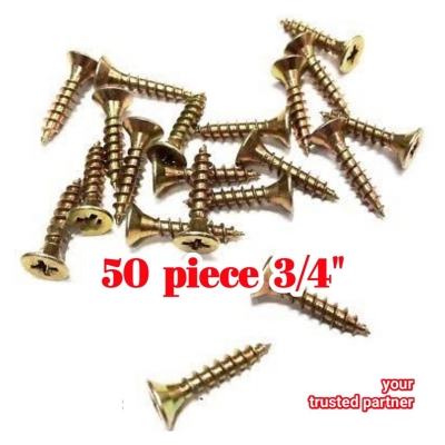 Picture of 3/4" inch Size Hardware Screw 50 Piece Gold