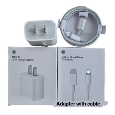 Picture of for iphone 20W PD Premium quality Fast Charger Adapter with USB-C to Lighting Cable For 13 pro max/13 pro/13/13 mini/ 12 pro max, 12 pro, 12, 12 mini, 11 pro max, 11 pro, White