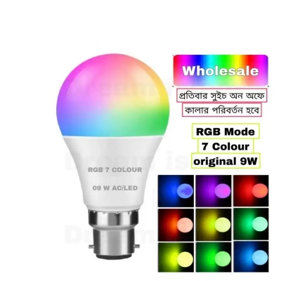 Picture of 7 color 9 watt RGB light Bulb 1 ps Multicolor