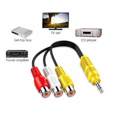 Picture of 3.5mm to RCA Cable Composite Stereo Audio AV Adapter Cord Multicolor