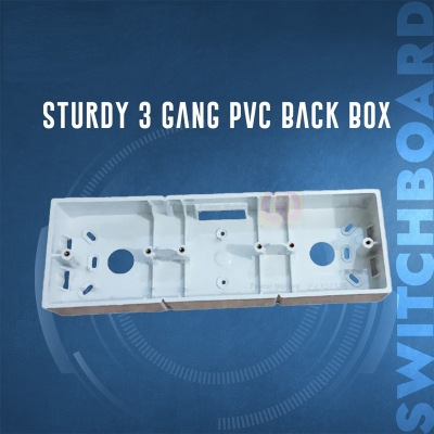 Picture of 3 Gang PVC Back Box for Gang Switches and Sockets - Perfect Fit for Electrical Gang Switch and Gang Socket Installation White