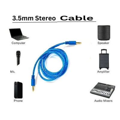 Picture of Aux Cable 1 Meter  3.5mm Stereo Premium Auxiliary Audio Cable - for Smart Audio multicolor