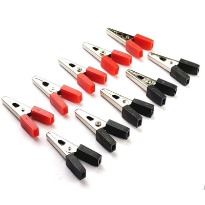 Picture of AVS COMPONENTS Crocodile Alligator Clip Red Black Pack Of 5 Pair 10 pcs Multicolor