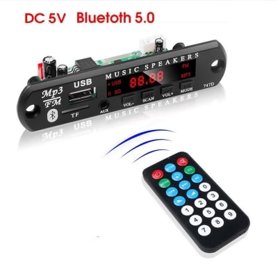 Picture of 5V Wireless BT Player USB FM MP3 Player WMA Decoder Board TF Card Fm Radio Audio Decoder Module Bluetooth Card Black