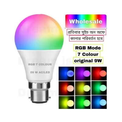 Picture of Colourful Led light 9W multicolor led bulb RGB 7 Colour LED Light 1 Ps 
